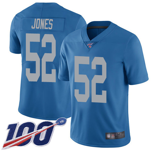 Detroit Lions Limited Blue Men Christian Jones Alternate Jersey NFL Football 52 100th Season Vapor Untouchable